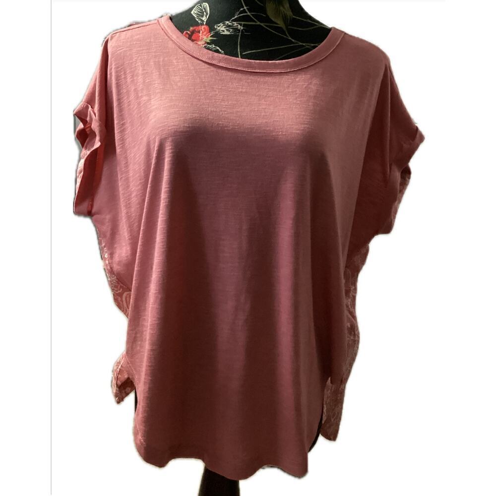 Seven7 printed back‎ tee tunic shirt